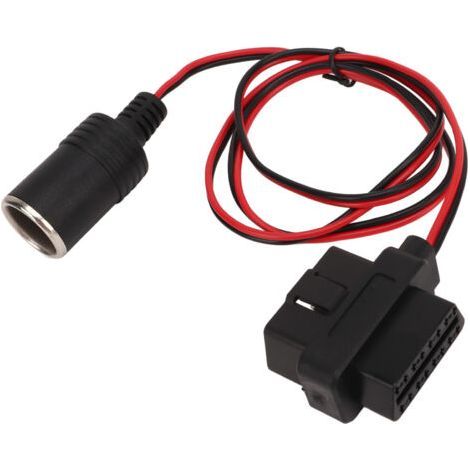 Adattatore per spina accendisigari OBD2, connettore femmina a T a 16 pin, cavo di alimentazione per auto con OBD (1/4)