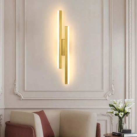 Applique Murale - LED 16 W - Doré - Pour Intérieur Salon Chambre Escalier - 1 Pièce