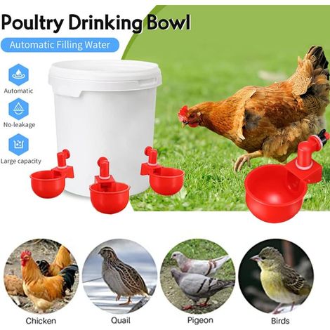 Abreuvoir de poulet automatique 6 pièces magenta, abreuvoir de volaille en plastique, tasse à boire de volaille, bol à boire de volaille à boire (1/4)