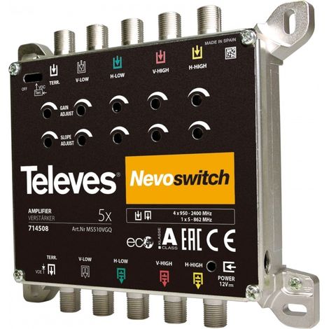 NEVOSWITCH AMPLIFICATORE 5X5 ''F'' G12/15DB VU 110DB - TELEVES 714508
