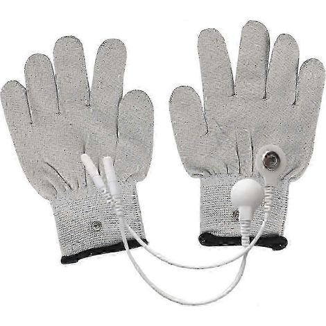 Leitfähige Handschuhe, Elektroden-EMS-Handschuhe mit Schnappelektroden, Pads, Massagehandschuhe für Tens-EMS-Maschine für Arthritis, physischer Triggerfinger (S Grau) (1/4)