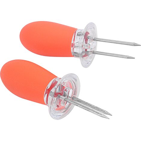Lot de 2 supports à épis de maïs réutilisables en acier inoxydable pour barbecue. (1/5)