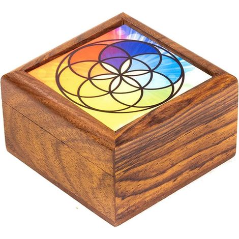 Petite boite à bijoux Graines de Vie en bois (1/2)