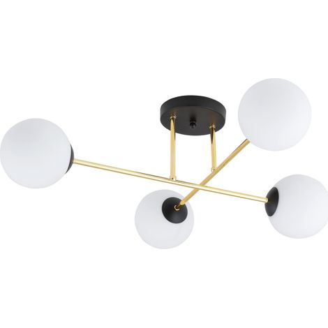 Plafoniera Emibig MAGNUM 4xE14 oro, diffusori bianchi (1/5)