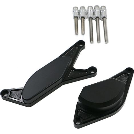 Kit Protection de Carters CNC Anodisés Noir GSX-S 1000 2015-2016 Gauche et Droit