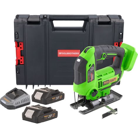 Procraft ST22 Akku Stichsäge 20 V 80 mm Brushless + 2x Akku 2,0 Ah + Ladegerät + RHINO Toolcase (1/5)