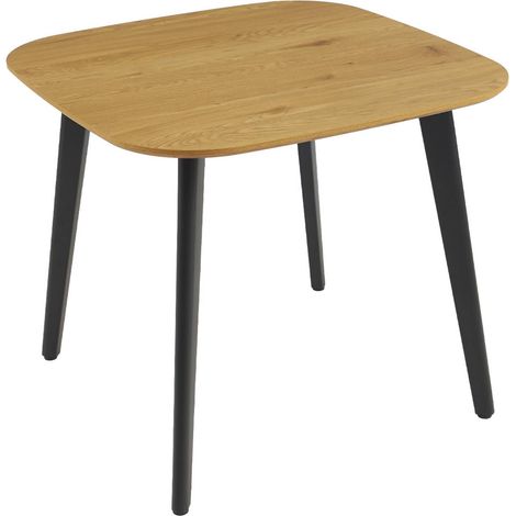 sweeek - Quadratischer Esstisch im Holzlook mit schwarzen Metallbeinen für 4 Personen