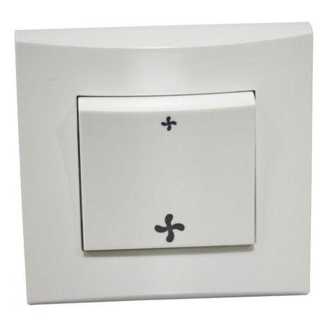 Commande VMC blanche 2 vitesses encastrée – Bornes de connexion rapide – Fixation par vis – Appareillage mural complet – Alternative Elec