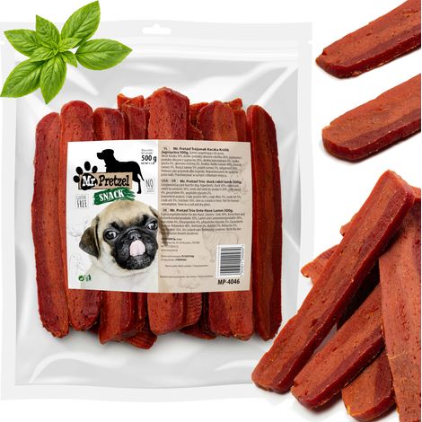 Hundeleckerli mit dreifachem Geschmack – Ente, Kaninchen, Lamm, Mr. Pretzel, 500 g