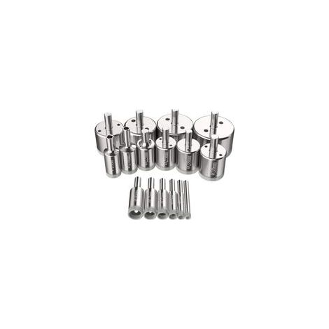 Tin Tinker et Tirpan – Ensemble de 16 scies cloches diamantées (6–50 mm) pour forets à verre, adaptées à l'acier au carbone, au verre, à la céramique, à la porcelaine, aux carreaux et au marbre. (1/5)