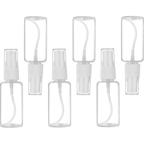Botella con atomizador, 30 ml (1 oz), botella pequeña de plástico, paquete de 6 mini botellas de viaje (1/5)