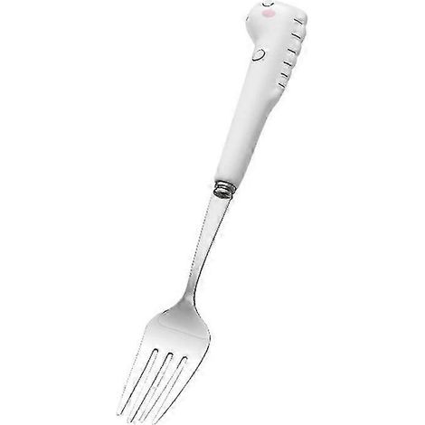 Couverts pour tout-petits en acier inoxydable résistant aux rayures et à la rouille, motif dinosaure, fourchette et cuillère pour enfants, KFVWhiteFork (1/5)