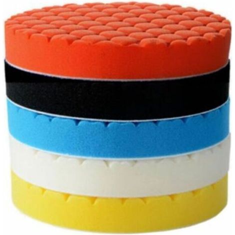 Lot de 6 disques de polissage 125 mm – Éponge premium flexible – Pour polissage automobile et surfaces délicates – Couleurs assorties
