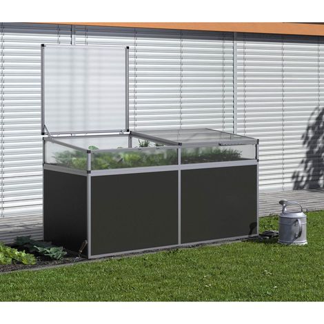 KGT Frühbeetaufsatz für Hochbeet "210", anthrazit, 2,05 x 0,91 x 0,32 m (L x B x H) (1/5)