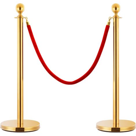 Jeu de barrières de file d'attente VIP 3 pcs Inox Doré