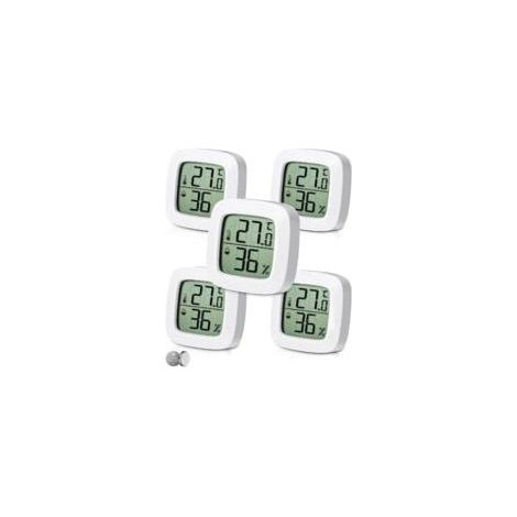 Juego de 5 termómetros higrómetros digitales para interiores, indicador de nivel de confort, termómetro higrómetro digital pequeño de alta precisión, termómetro para habitación de bebé para sala de es (1/5)
