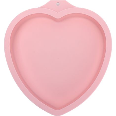 Wiederverwendbare rosa herzförmige Silikon-Kuchenform zum Backen (1/5)