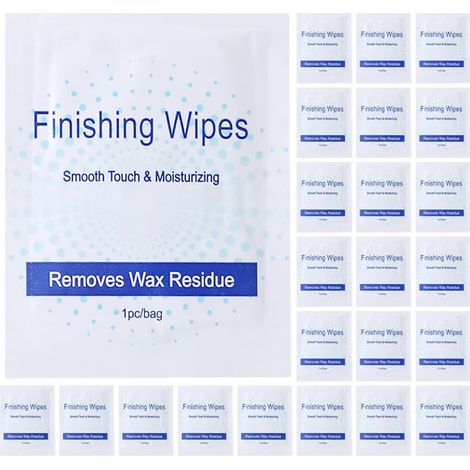 Lingette Epilation Huile Post Epilation Cire Visage Corps 50 Wipes Solvant cire epilation efficace, lingettes apaisantes douces, pour soin visage bikini et corps, 50 lingettes individuelles (1/5)