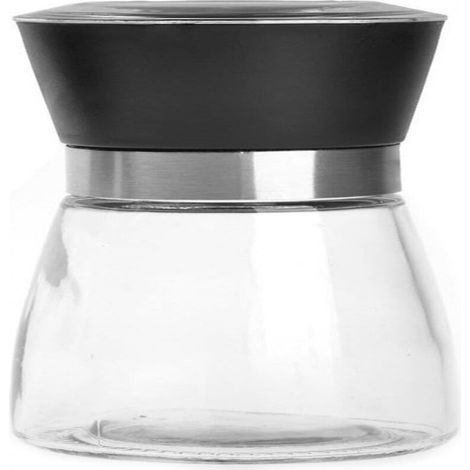 Moulin à Poivre Noir en Verre avec Mécanisme en Céramique - JINFGERNE - Réglage de la Mouture, 180 ml - Pratique, Élégant et Idéal pour Assaisonner Vos Plats (1/5)