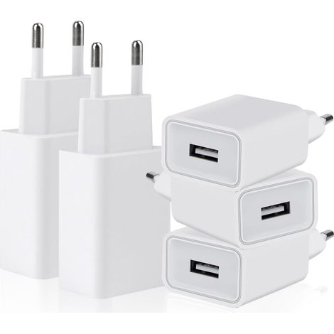 5W Bloc Prise Embout Chargeur Secteur USB 5V/1A Adaptateur Secteur (1/5)