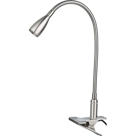 3W tactile Sensible en continu Dimmable flexible col de cygne Clip sur lampe de lecture de bureau Clamp lampe de chevet livre avec Dim LED affichage à LED réglable (blanc chaud ) [Classe énergétique A (1/5)