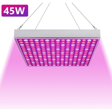 Jiubiaz Lampada LED per piante Accessori per giardino e serra Lampada per piante da 45 W 225 LED Rosso Blu Spettro completo per serra, giardino, fiori e coltivazione indoor