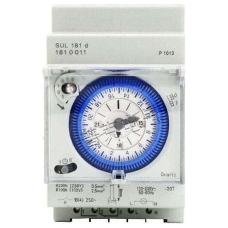[JAMAIS UTILISÉ]Horloge, sonnerie et minuterie pour tableau électrique Minuterie mécanique analogique 110V-220V, 24 heures, programmable quotidiennement, 15 minutes, réglage de l\'heure, relais de com (1/4)