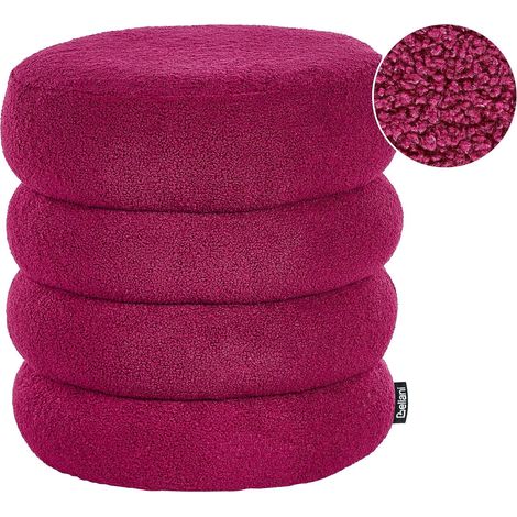 Pouf poggiapiedi rotondo in tessuto boucle Camera da letto Soggiorno Bourdeaux Sumpter (1/5)