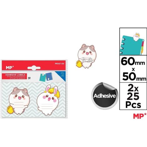 Selbstklebende Notizzettel mit Katzenmotiv, 2 x 25 Stück