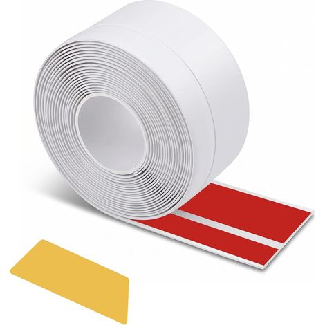 6 m Self-Adhesive Skirting Board for Interior, Soft PVC Finish Strip 600 x 7 cm, Adhesive Skirting Board for Interior Decorative Finish Kitchen and Bathroom White (1/5)