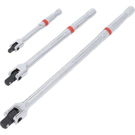 Jeu de 3 barres de force (entraînement 1/4 po, 3/8 po et 1/2 po), rallonges à tête rotative, clé à douille longue (1/5)