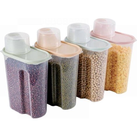 Ensemble de 4 boîtes de rangement transparentes pour une organisation optimale de la maison, dans la cuisine et sur le plan de travail.-AquaForge (1/5)