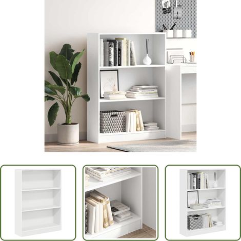 vidaXL Étagère de rangement - Bibliothèque blanc 80x24x109 cm bois d'ingénierie (1/5)