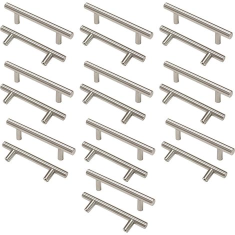 20 Poignées de porte en verre en forme de T, antirouille, décoratives, robustes, pratiques, tiroir et placard, pousser-tirer (1/5)