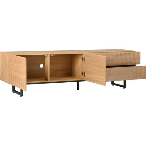 Mobile TV moderno in truciolato naturale 180 x 38 x 51,5 cm con cassetti e ante (1/5)