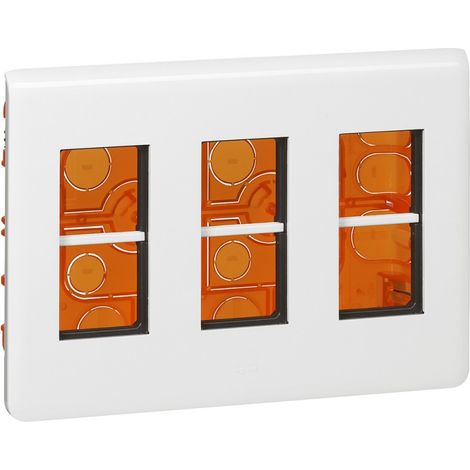 LEGRAND 078873L  Caja de puesto de trabajo empotrado Mosaic para 3x4 módulos, blanco