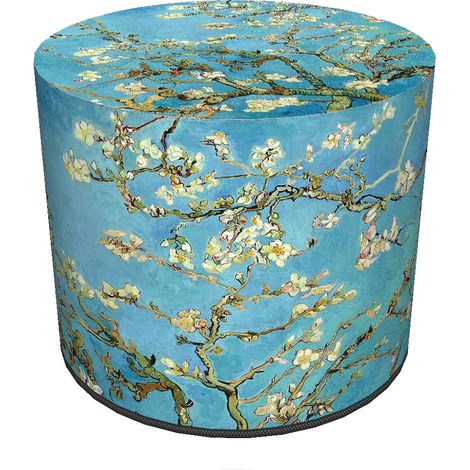 Samtpouf von Bertoni, Mandelmuster – runder Dekopouf fürs Wohnzimmer, 40 cm Durchmesser, elegant, mit Reißverschluss (1/4)