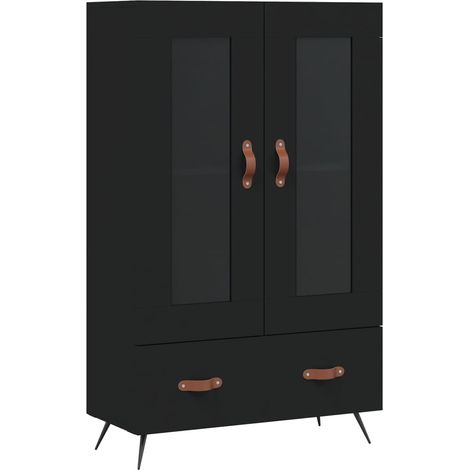 Credenza buffet cassettiera mobile contenitore organizer cucina soggiorno soggiorno alto 69,5 x 31 x 115 cm derivati del legno nero 020034974