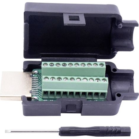 TRU COMPONENTS T1904C104 Connettore HDMI Spina verticale Numero Poli (num): 20 Nero 1 pz.