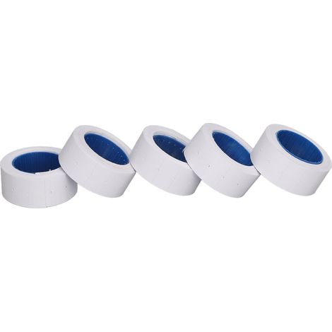 Étiquettes de prix MX5500, 3 rouleaux par lot, 15 000 étiquettes au total, papier autocollant blanc pur, format 21x12 mm, pour rayons de supermarché et étiquetage de produits. (1/5)