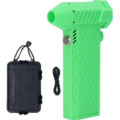 Jet ventilateur souffleur d'air 25 m/s 110000 tr/min sans brosse à main Duster nettoyeur de poussière sans fil pour clavier maison voiture nettoyage vert (1/5)