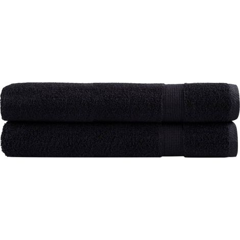 Toallas premium SOLUND 2 unidades negro 100x200 cm 600 gsm vidaXL