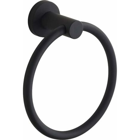 Toallero de pared Ulisem 304 de acero inoxidable con goma para baño, color negro (1/5)