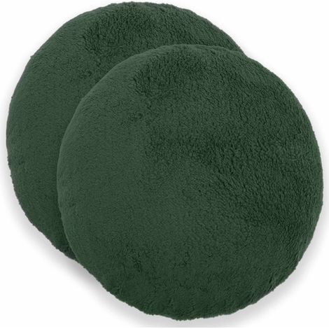 vidaXL Federa 2 pcs HEERLEN Verde Scuro Ø 30 cm Bouclé (1/5)