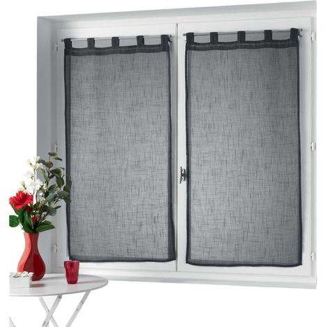 Paire de voilages 60 x 160 cm Zazy anthracite (1/3)