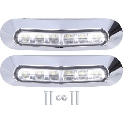 10-30V 6LED Feux latéraux Arrière Clignotants Lumineux IP68 pour Voitures Camions Remorques Camping-cars Blanc (1/5)