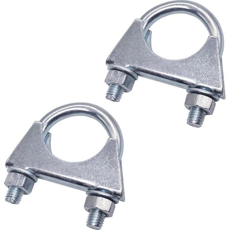 CCYKXA (2 pièces) Colliers de serrage pour tuyaux de 38 mm de diamètre, colliers de serrage en U, supports de tuyaux zingués (1/4)