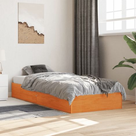 vidaXL Letto senza Materasso Marrone Cera 75x190 cm in Legno di Pino (1/5)
