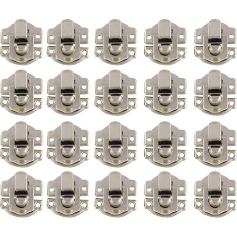 Loquet et targette,Promotion, Boîtes Petite Taille Rétro Fermoir Métal Verrouillage Moraillon Vintage Boîte Porte Coque Coffre Fer Ensemble Loquet Tiroir Antique avec 400 Vis (Argent) (1/5)