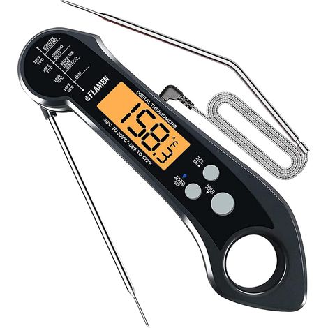 Thermomètre à viande numérique, thermomètre alimentaire 2 en 1 à double sonde avec alarme de température, étanche, Mea (1/5)